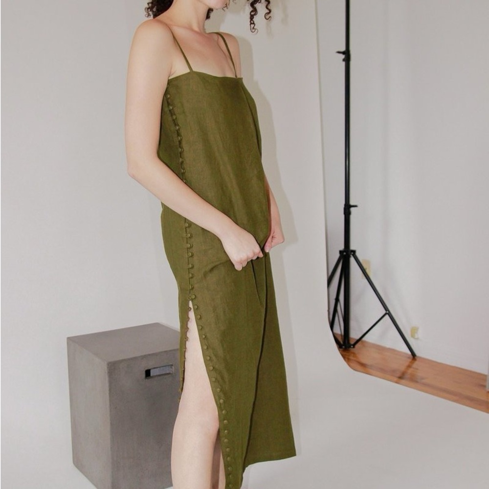 Ajaie Alaie side button column dress
